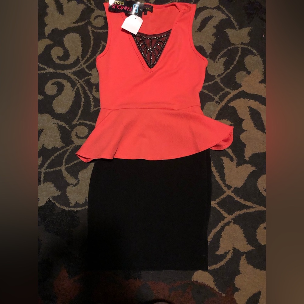 New black and pink dress with tags